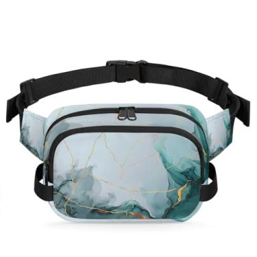 Imagem de Pochete abstrata de mármore dourado para mulheres e homens com alça ajustável bolsa transversal bolsa de peito bolsa tiracolo bolsa tiracolo, Cor 20