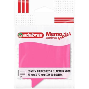 Imagem de Bloco de Recado Autoadesivo Memonote Diálogo 72X70 ROSA/LARANJA - Adel
