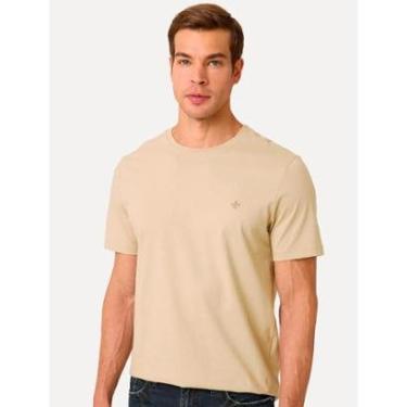 Imagem de Camiseta Dudalina Masculina Essentials Modal Logo Cáqui Médio-Masculino