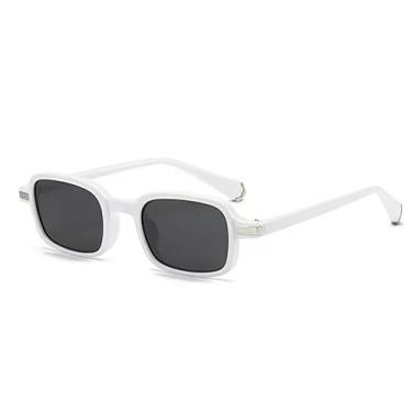 Imagem de Óculos de Sol UV400 - Lentes Degradê Oceano Transparentes com Rebites para Homens e Mulheres, Ideais para Esportes ao Ar Livre, Corrida e Ciclismo, nas cores Branco e Preto.