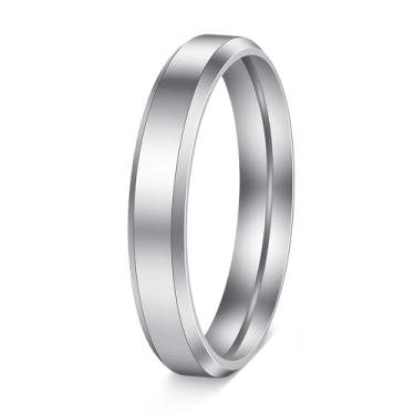Imagem de Udolfly Alianças de casamento para homens mulheres 4 mm 6 mm 8 mm anéis de titânio altamente polido ouro/preto/prata anéis de compromisso para ele ela, 8, Metal, Sem pedra preciosa
