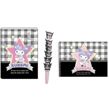 Imagem de Kit Escolar, Caderno Brochurão Universitário, Caderno Cartografia Desenho e Caneta Personagem, Material Escolar Infantil (modelo 01)