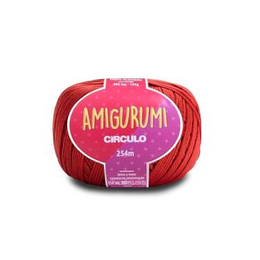 Imagem de Linha Fio Amigurumi Círculo 125g 254m 100 Algodão Mercerizado Crochê Tricô Artesanato Colorido (3583 - CEREJA)