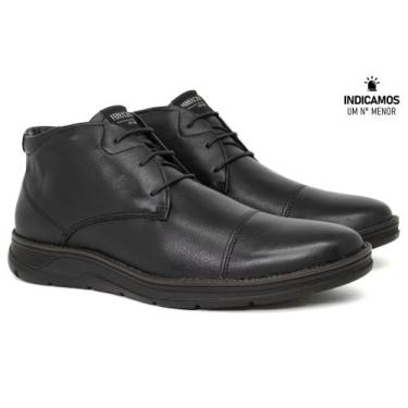Imagem de Bota Casual Ferracini 24h Fluence Couro Confortável, Preto all black, 