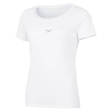 Imagem de Camiseta Feminina Manga Curta, Speedo, Interlock Basic, Decote Canoa com Fastdry, Tamanho Adulto, tamanho P - Branco