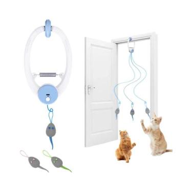 Imagem de Brinquedo Interativo Para Gatos Com Teaser Retrátil E 3 Ratos De Catni