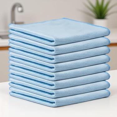 Imagem de Panos inclinados – Toalhas sem fiapos e sem riscos para vidro, espelhos, janelas, telas e superfícies inoxidáveis (azul)