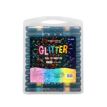 Imagem de Canetinhas Glitter Ponta Dupla 72 Cores Touchlove