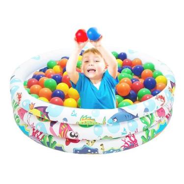 Imagem de Piscina Infantil Inflável 100 Litros Colorido + 100 Bolinhas - BS7COMP