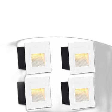 Imagem de 4 Balizador De Embutir Corredor Led 3000K Branco 3W Zan08