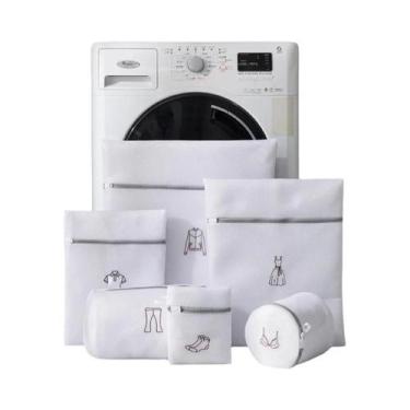 Imagem de Saco De Lavagem Dobrável De Poliéster Com Bordado Fofo Para Máquinas D