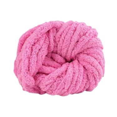 Imagem de KiBcsLic Fio de lã grosso para tricô DIY, fio jumbo para confecção de tapetes, artesanato, almofadas, camas para animais de estimação, Rosa Violeta