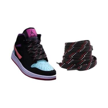 Imagem de Cadarços Elásticos De Cores Mistas Para Tênis AF1 AJ 100 120 140CM Cad