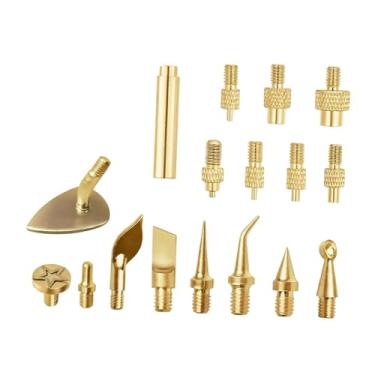 Imagem de KiBcsLic Kit de 17 Pontas de Ferro de Soldar em Latão para Impressora 3D, Acessórios para Impressão 3D com Adaptador, Pontas de Solda e Cabeças de Corte.