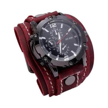 Imagem de Relógio De Pulso Masculino Estilo Punk Com Pulseira De Couro De Luxo 2