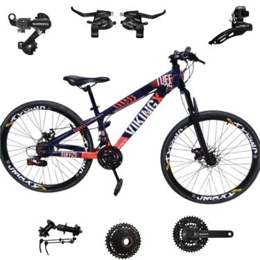 Imagem de Bicicleta 26 VikingX Tuff25 24v Shimano Cubo k7 Aluminio Freeride Disco Mecânico Pneu Slick 1.50-Unissex