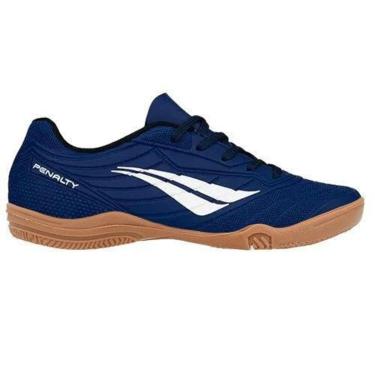 Imagem de Chuteira Futsal Penalty Matis Xxi Infantil - Azul Marinho/Branco/Preto - Tam 35-Masculino