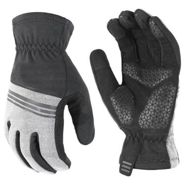 Imagem de Luvas térmicas de ciclismo de inverno com forro de lã para homens e mulheres - Luvas antiderrapantes para clima frio (cinza, grande)