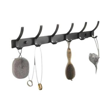 Imagem de Ganchos De Parede Pretos Reforçados Para Pendurar Roupas, Toalhas, Rou