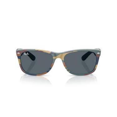 Imagem de Óculos de Sol Ray-Ban New Wayfarer 0RB2132 6824R5 Tam 55 / Azul Camuflado - Lentes Azul