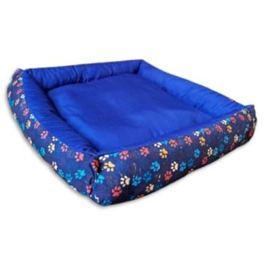 Imagem de Cama Para Cachorro Grande 100x80cm Caminha Pet Casinha Impermeável Cachorro(AZUL,GRANDE (55X55X15cm))