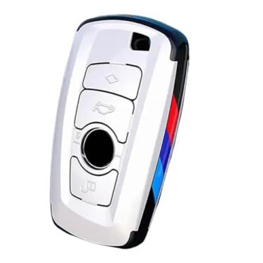 Imagem de Capa De Chave De Carro De Fibra De Carbono, Chaveiro Compatível Com BMW F20 F30 G20 F31 F34 F10 G30 F11 X3 F25 X4 I3 M3 M4 1 3 5 Series Acessórios(B-white)