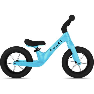 Imagem de Bicicleta Infantil de Equilíbrio Sem Pedal Colli Balance Pitukinha Azul Champanhe Aro 12 Quadro Nylon Rodas Alumínio 2 a 4 anos Masculina Menino