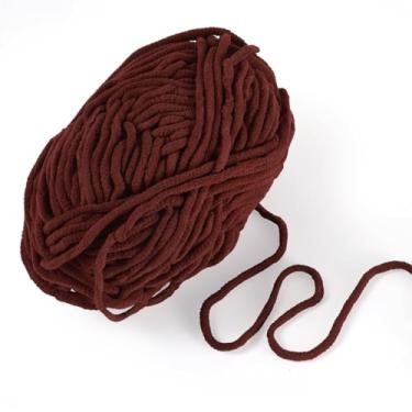 Imagem de 1 novelo de lã de chenille de pelúcia de 2 mm marrom 50 g 131,23 jardas/120 m fio fofo para tricô à mão, fios grossos para crochê, cobertores de crochê, suéter, lenço, tecido, bordado, costura