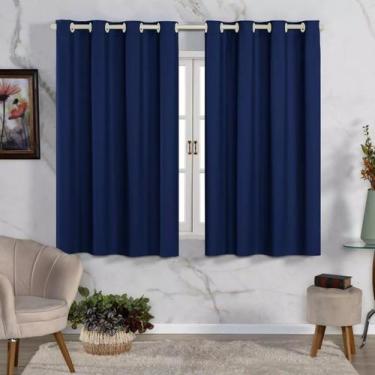 Imagem de Cortina Blackout Corta Luz Napa 2,80 x 1,70 Sala quarto - Fama, Azul M