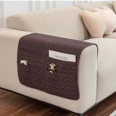 Imagem de BAHULA Organizador de apoio de braço de sofá, impermeável, suporte de controle remoto para poltrona reclinável, organizador de poltrona, organizador de braço para TV, livros, revistas, chocolate