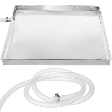 Imagem de Tofficu Bandeja coletora à prova de vazamento para ar condicionado com tubo de drenagem, unidade externa, bandeja de água para unidades AC externas 43,8 x 38,7 cm, instalação durável de ajuste