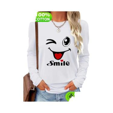 Imagem de Camiseta Feminina Solta E Confortável De Algodão Com Estampa Gráfica D