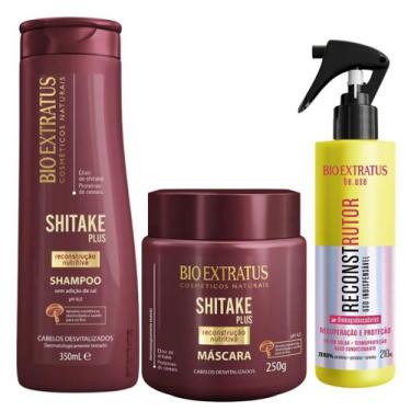 Imagem de Kit Reconstrutor + Shitake Plus Shampoo e Másc Bio Extratus - SHISH350
