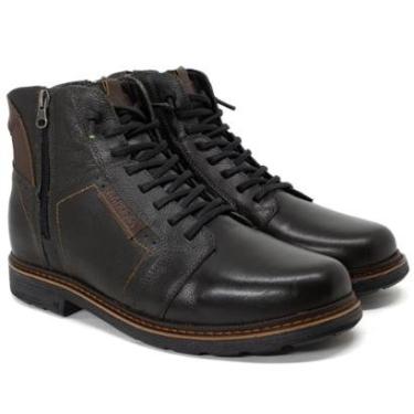Imagem de Bota Coturno Rafarillo Alth Palmilha Macia Aumenta Altura +7cm Couro Legítimo Cadarço Casual 36004-Masculino
