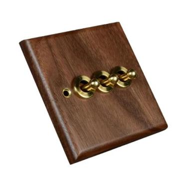 Imagem de Luminária De Parede Retrô Marrom Com Interruptor De Alavanca De Latão 