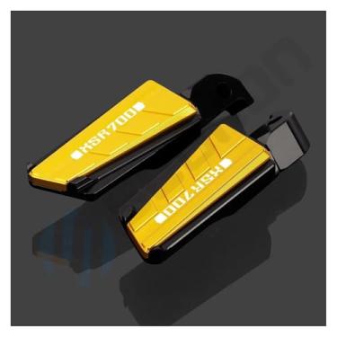 Imagem de Anti-derrapante Para xsr700 xsr 700 2016-2022 2017 2018 cnc alumínio traseiro passageiro pé descansa estacas apoio para os pés(Ouro)