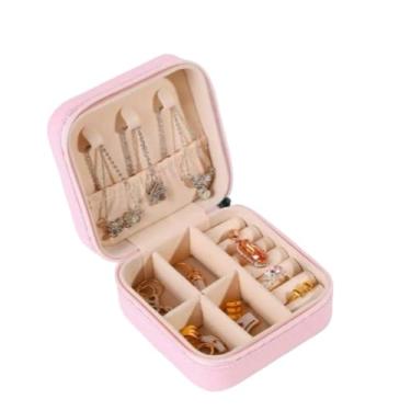 Imagem de Kit 30/50/100 Peças Porta Jóias Portátil Caixinha Bolsa de Colar Brincos Anéis (100,ROSA)