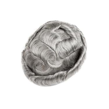 Imagem de Aplique de testa Prótese capilar masculina de pele inteira, peruca cabelo humano 0,12-0,14 mm, sistema nº 1B80(8x10)