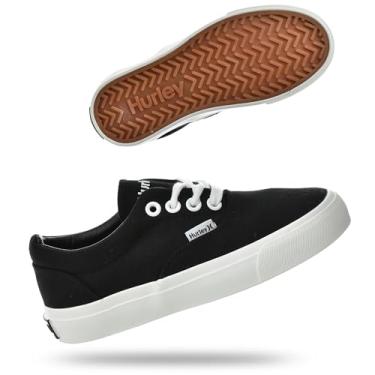Imagem de Hurley Tênis de cadarço para meninos e meninas para crianças pequenas/crianças grandes, Preto/branco, 1 Big Kid