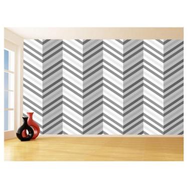 Imagem de Papel De Parede 3D Sala Chevron Zig Zag Listras 3,5M Zig06 - Você Deco