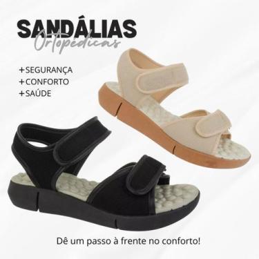 Imagem de Sandália Papete Feminina Ortopédica Anatômica Massageadora Leve Macia 