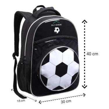Imagem de Mochila Infantil Escolar De Costas Masculina - Bola Futebol - Denlex