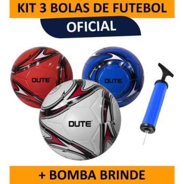 Imagem de Kit 3 Bolas de Futebol Tamanho Oficial Número 5 Costurada material sin