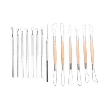 Imagem de Kit De Ferramentas Para Escultura Em Argila Cerâmica 5-61 Peças Com Es