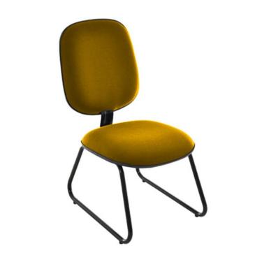 Imagem de Cadeira para Igrejas Evangélicas Diretor Trapézio para Escritório Linha Uno Amarelo