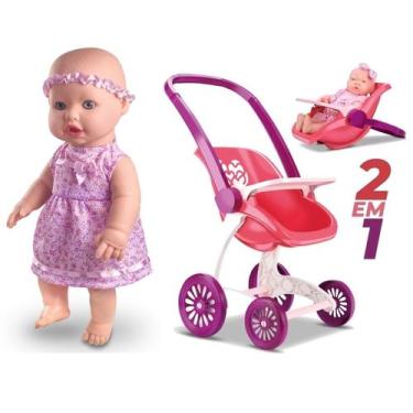 Imagem de Boneca faz xixi Sapekinhas mais Carrinho de passeio Confort Baby 2 em 