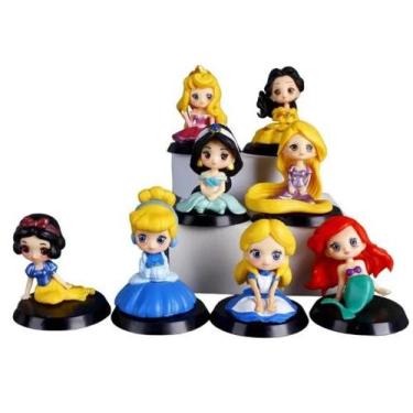 Imagem de Pack 8 Miniaturas Princesas Disney Branca De Neve Ariel