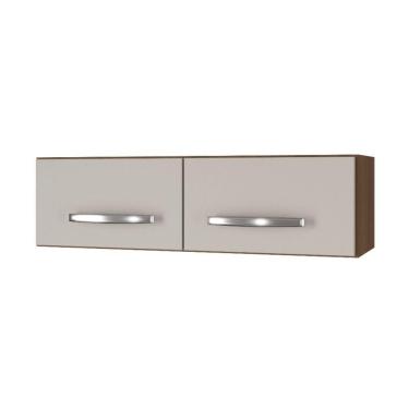 Imagem de Armário Aéreo Geladeira Mara 2 Portas Cor:savana Off White