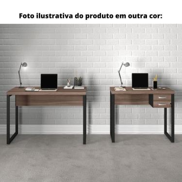 Imagem de Mesa De Escritório Pé Tubular Pe25 Em Mdp 170 X 70 Cm Preta Com Base Preta