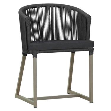 Imagem de Cadeira De Jantar Noronha Alumínio Fendi E11 Trama  Preto